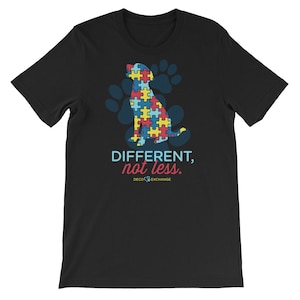 Diferente Não menos Autismo - Camiseta unissex de manga curta - DecoExchange Autism Awareness