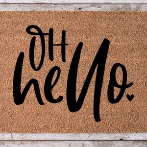 Oh Hello - Door Mat - 30x18" Coir Door Mat - decoe-cm-017