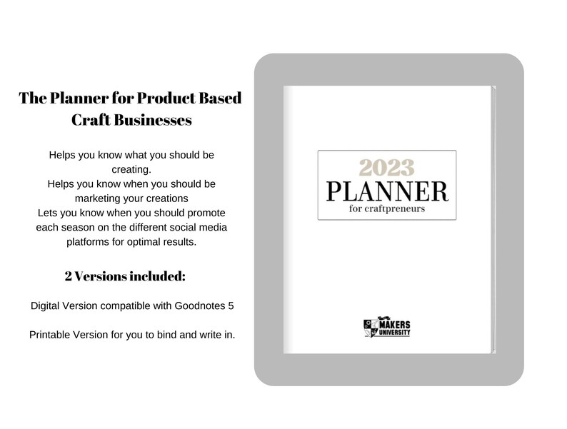 2023 Craft Business Planner 2023 Digital Planner for Craft Etsy