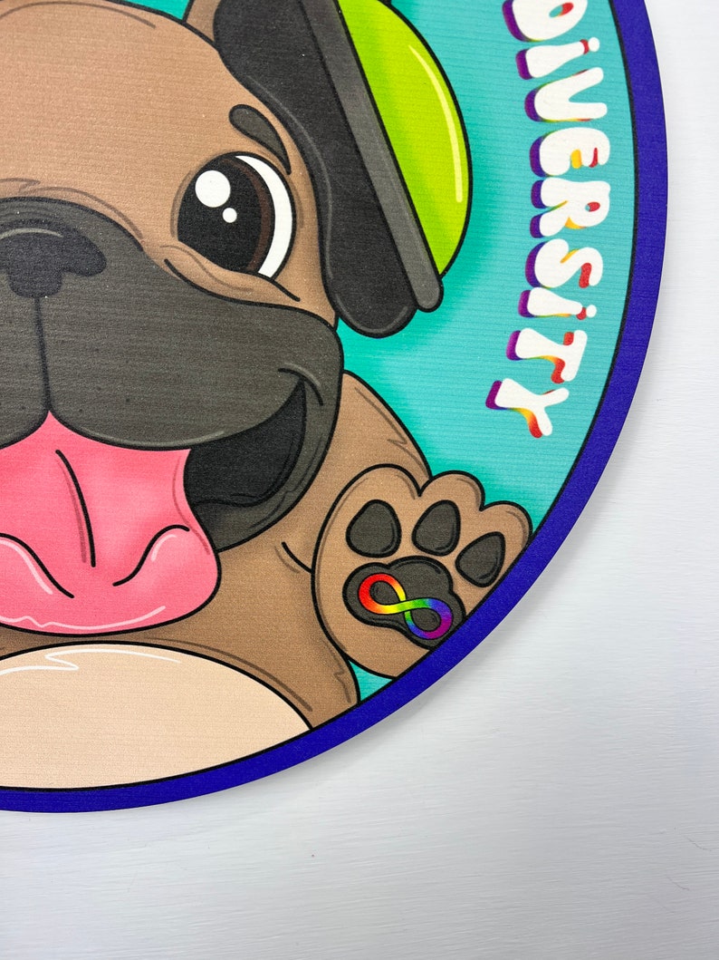 autism awareness door hanger, autism with dog paws, embrace nuerodiversity, autism infinite designs, door hanger for autistic home image 2