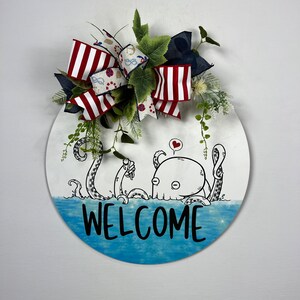Front Door Decor | Octopus Decor | Octopus Door Hanger | Front Door Sign | Door Hanger | Housewarming Gift | Funny Door Hanger