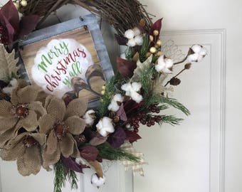 Front Door Wreath, Wreath for Christmas, Best Door Wreath, Holiday Wreath, Red Xmas Decor, Custom Door Wreath, Christmas Wreath