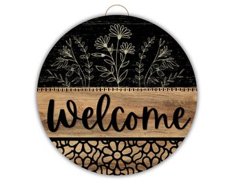 Wooden Welcome Door Hanger | Front Door Decor | Front Door Sign | Newlyweds | Engagement gift