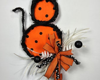 Halloween Wreath, Halloween Door hanger, Halloween gift, Christmas Gift Idea, cat decor, cat door hanger