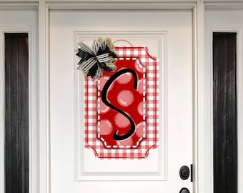 Front Door Decor, Last Name Initial, Door Wreath, Year Round Wreath, Door Hanger, Door Wreath, Housewarming Gift, Home Decor