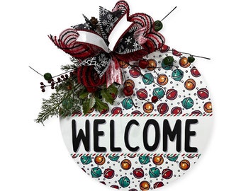 Front Door Decor, Christmas door hanger, Front Door Wreath, Christmas bells sign, Front Door, bells door hanger, welcome Christmas decor