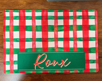 Personalized Pet Bowl Mats, Christmas Dog Bowl Mats, Dog Lover Gift, Cat Lover Gift, Pet Gift, Pet Placemat, Water Bowl Mat, Food Bowl Rug