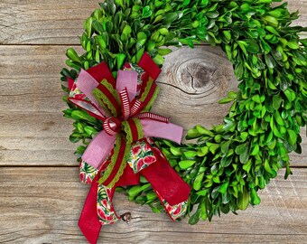 Watermelon Bow for Front Door, Summer Mailbox Bow, Red Green Wreath Bow, Picnic Party Decor, Handmade Outdoor Accent