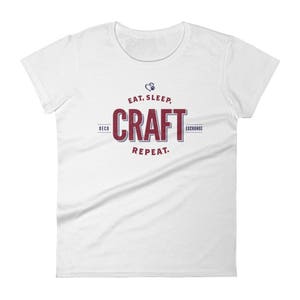 Raspberry on Light Colors - Eat Sleep Craft - Women&#39;s short sleeve t-shirt - DecoExchange