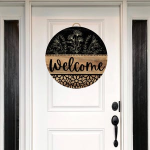 Wooden Welcome Door Hanger | Front Door Decor | Front Door Sign | Newlyweds | Engagement gift| Front Door Wreath | Welcome Sign| Year Round