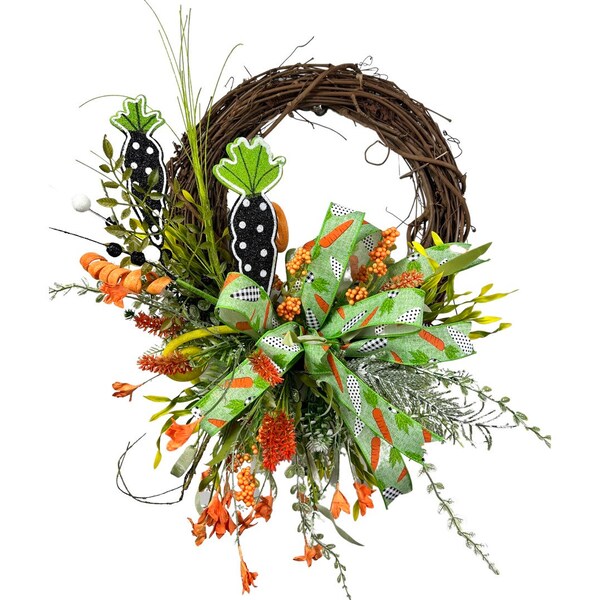 Spring Wall decor, easter Door Wreath, bright colors easter wreath, whimsical easter wreath, happy easter