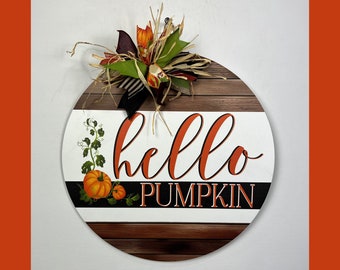 Front Door Decor | Fall Door Hanger | Welcome To Our Home | Front Door Sign | Door Hanger | Housewarming Gift | Pumpkin decor