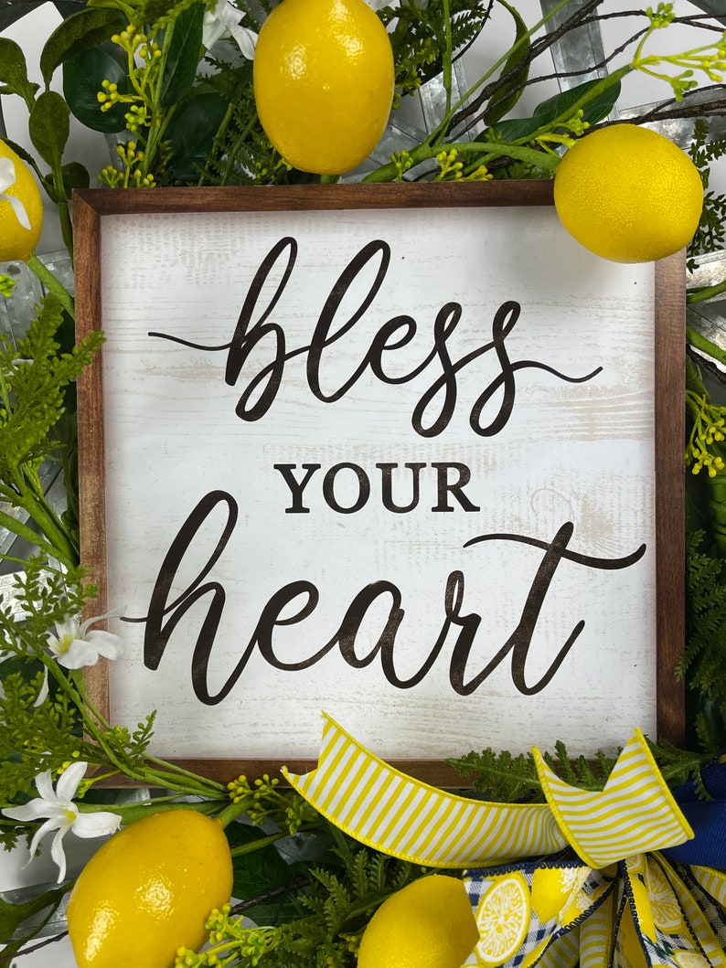 Lemon Wreath Best Seller Country Kitchen Wreath bless Your heart wreath Summer Wreath