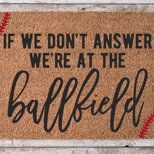 At The Ball Field - Door Mat - 30x18" Coir Door Mat - decoe-cm-029