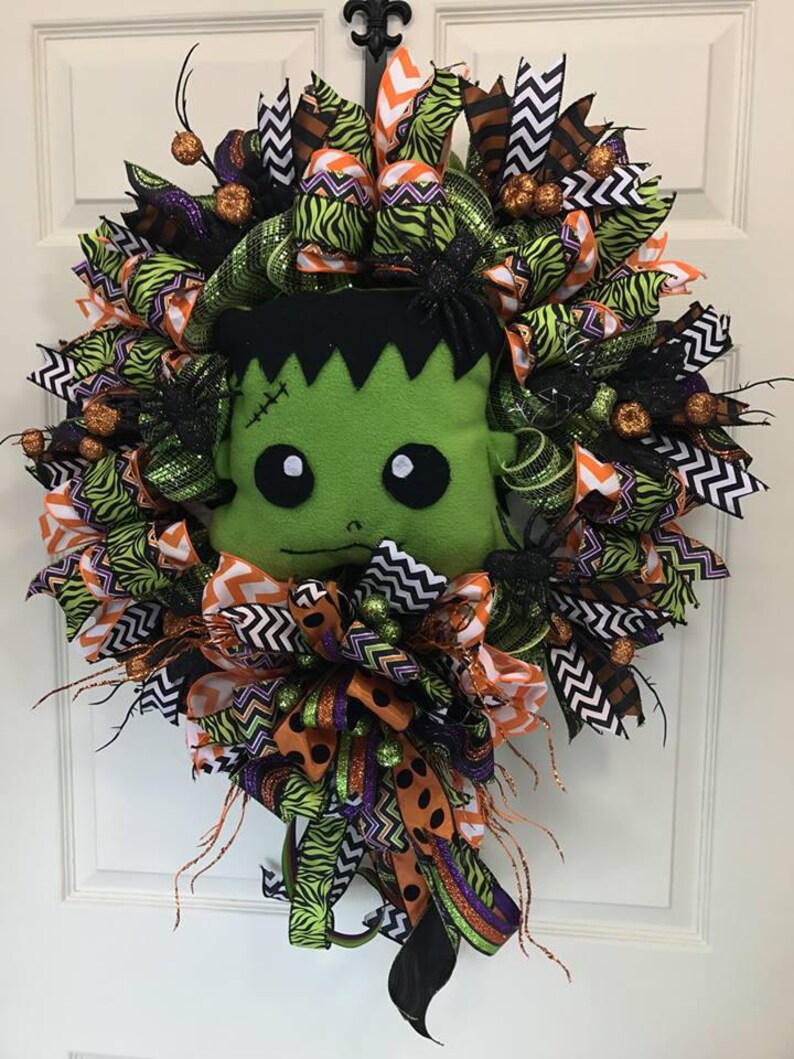 Deco Mesh Wreath Tutorial Halloween Wreath Tutorial Adding Etsy