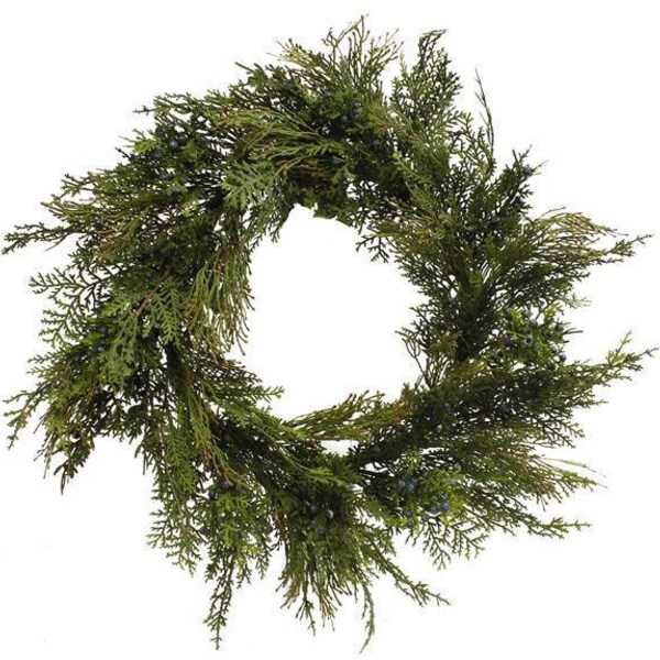 Faux Juniper Wreath / Holiday Wreath / Artificial Wreath / Front Door Wreath / Seasonal Wreath / Outdoor Wreath / Year Round Wreath