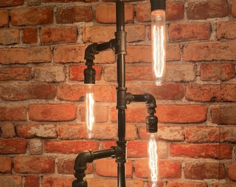 Pipe Floor Lamp 4-fixture Tubular DOES NOT INCLUDE Bulbs Living Room Steampunk