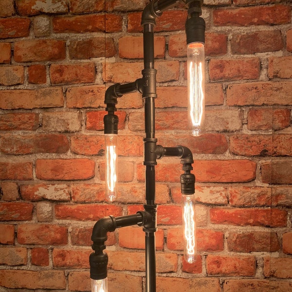 Pipe Floor Lamp 4-fixture Tubular DOES NOT INCLUDE Bulbs Living Room Steampunk