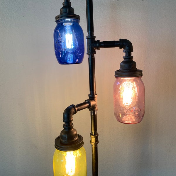 Edison Floor Lamp Steampunk Glass Jar DOES NOT Include Bulbs