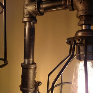 Pipe Floor Lamp 4-fixture Metal Lamp Guard Bulb Cage DOES NOT Include Bulbs image 4