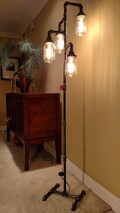 Industrial Steampunk Rustic Floor Lamp Mason Jar include Dimmer Switch