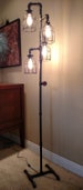 Pipe Floor Lamp 4-fixture Metal Lamp Guard Bulb Cage DOES NOT Include Bulbs 