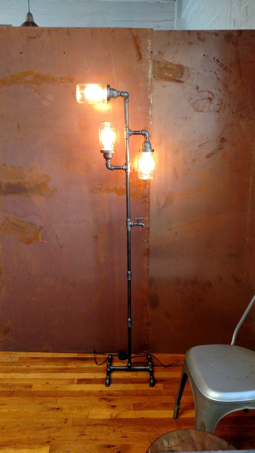 Edison Floor Lamp Restoration Hardware Steampunk Mason Jar Etsy