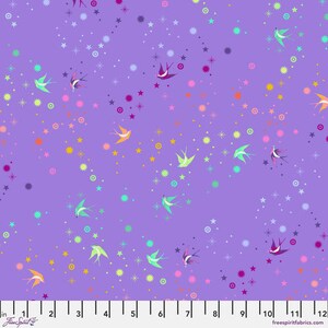 Fairy Dust Daydream Fabric, Tula Pink, Half Yard or Yard, Purple Fairy Dust Cotton Fabric, Blender Fabric, True Colors