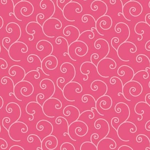 Pink Fabric, Scroll Fabric, Kimberbell Basics, Fabric by Yard, Half Yard, Cotton Fabric, Maywood Fabrics, Pink Blender Fabric