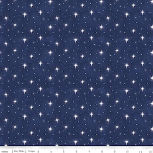 Stars Fabric, Riley Blake Designs, Fabric by Yard, Half Yard, Cotton Fabric, Come Let Us Adore Him, Stars Navy, Christmas Print