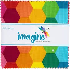 Rainbow Colors Charm Pack, Precut 5 Inch Squares, Imagine Stacker, Riley Blake Fabrics, Fabric Squares, Cotton Fabric, Fabric Bundle