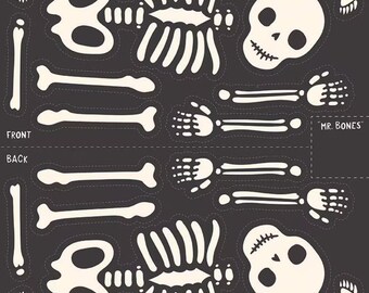 Halloween Skeleton Fabric Panel Hey Pumpkin, Mr. Bones Jr. 36