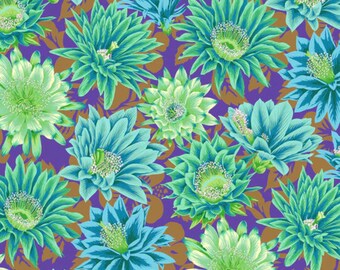 Cactus Flower Emerald Fabric, Kaffe Fassett Fabric, Fabric by the Yard, Half Yard, Cotton Fabric, February 2021 Collection, Floral Fabric