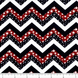 Red White and Blue Chevron, Fabric by the Yard, Choice Fabrics, Patriotic Fabric, Cotton Fabric, Stars Fabric