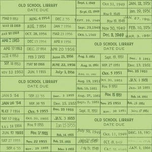 Library Card, tissu vendu par mètre, un demi-mètre, Riley Blake Designs, J Wecker Frisch, tissu en coton, collection Old School
