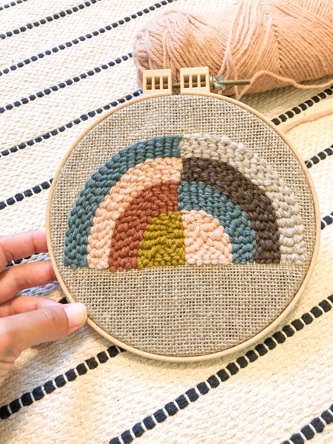 Rainbow Falls, Printable Punch Needle Pattern, PDF Pattern, Rug Hooking ...