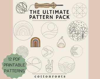 Punch Needle Patterns, 12 Easy to follow PDF Printable Patterns