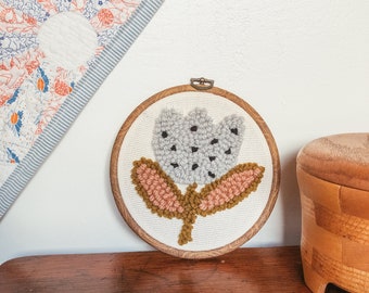 Kinderen punch naald patroon, bloemen, punch naald, tapijt haakpatroon, PDF-patroon, garen kunst