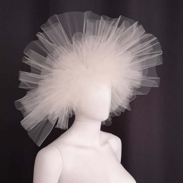 Couronne chapeau Bibi Tulle - headband - coloris au choix