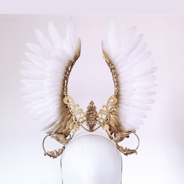 Headpiece - Coiffe Couronne fraise au Loup -Costume - White Swan - Cygne - Valkyrie