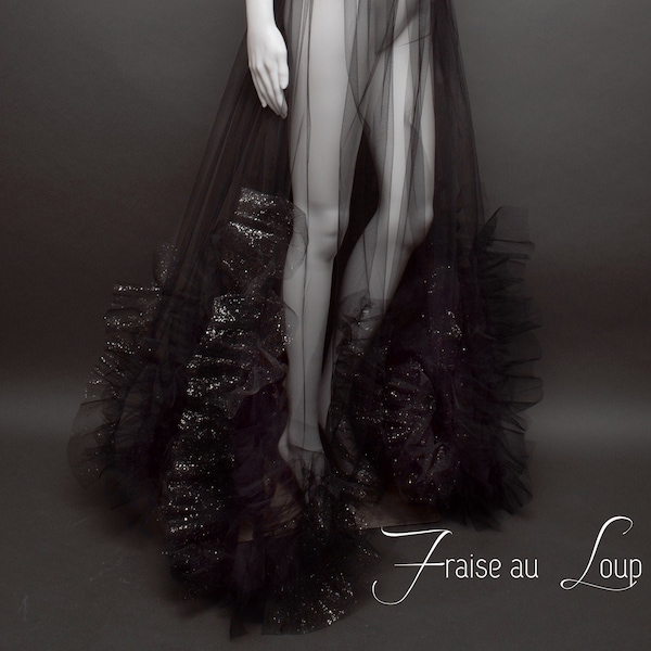 Jupe Tutu en tulle Jupe fendue Fraise au Loup - Gothic fashion Mode Romantic