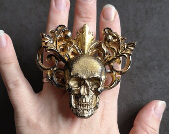 Skull Costume Jewelry Ring - Dark Gothic - Halloween