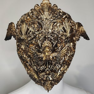 Baroque mask, mouth mask, mouth patch, filigree, Baroque Fantasy Steampunk, angels, gothic mask, gothic headpiece, blind mask