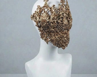 Barokmasker, juweel, rococo-couture, filigraan, barokke fantasie, Valkyrie, steampunk