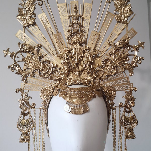 Black Filigree Queen Crown Headband Adult main image 1