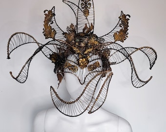 Imperial Headdress Royal headpiece crown Fantasy Cosplay Dragon  Demonia Majestic