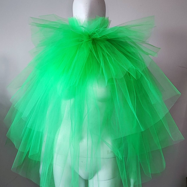 Col fraise en tulle vert- Pierrot circus - elizabethan neck ruff costume  collar - cape romantique Burlesque Cabaret