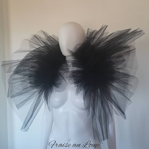 Tulle bolero - Pierrot circus - elizabethan neck ruff costume - unisex - collar - choice of colors