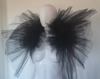 tulle bolero - Pierrot circus - elizabethan neck ruff costume - unisex - collar - colors of your choice