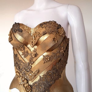 Corset Armor - Queen - Gold - Fantasy - Cosplay - Breastplate - Art -